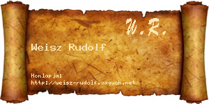 Weisz Rudolf névjegykártya